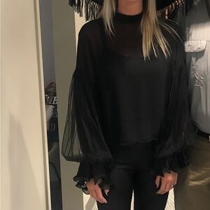 Sheer Halloween/witch top with flowy sleeves
